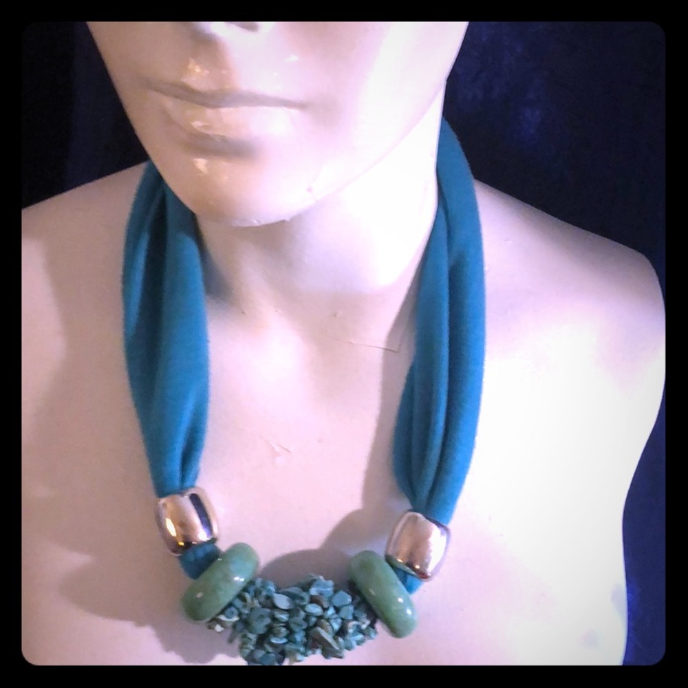 Turquoise mixed Media necklace